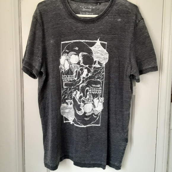 Lucky Brand Other - Lucky Brand Venice Burnout Skull T Shirt Men's L